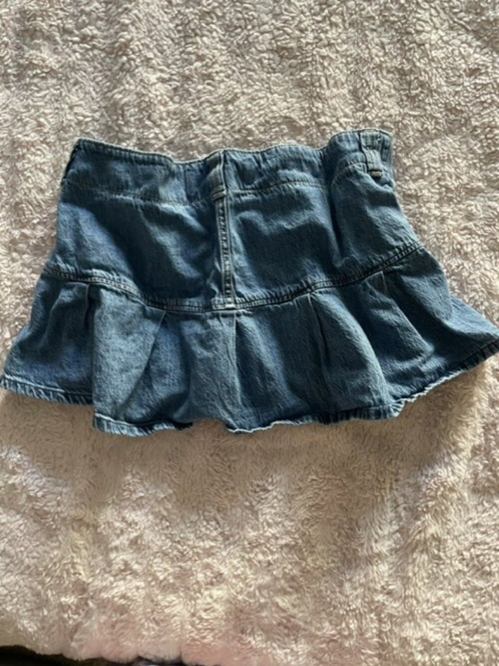 Hollister Y2K Low Rise Pleated Denim Mini Skort Size 10 - Picture 2 of 6